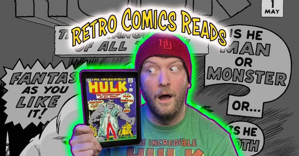 a man holding a tablet with a Hulk comic