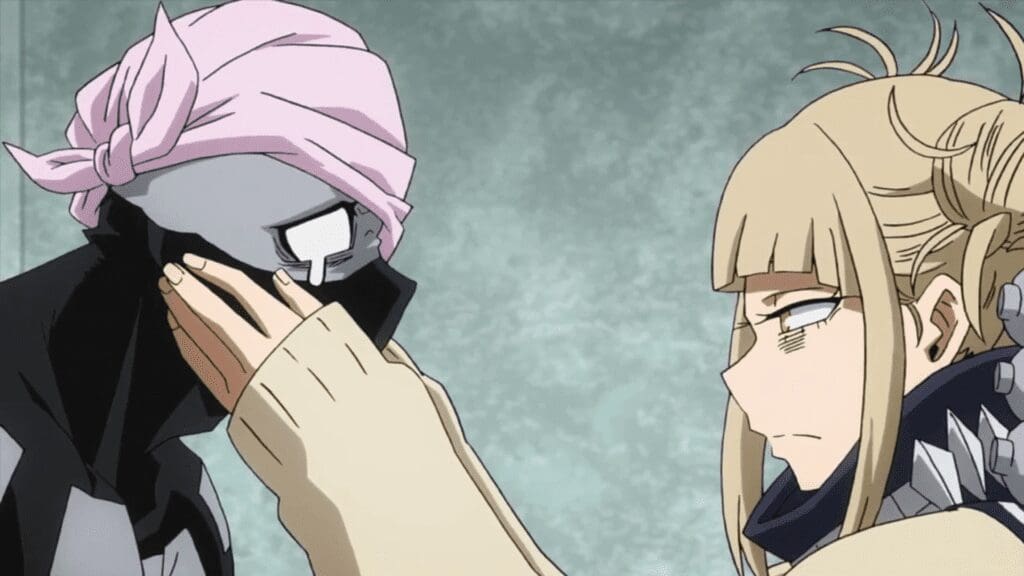 Himiko Toga gives her pink scarf to Jin Bubaigawara