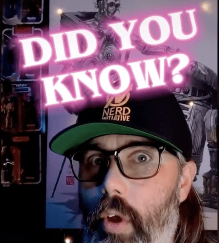 Did you know, a poster with a man wearing a hat