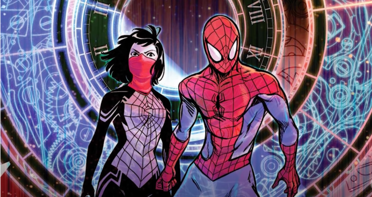 Two animated characters of the movie Silk, Spider Society