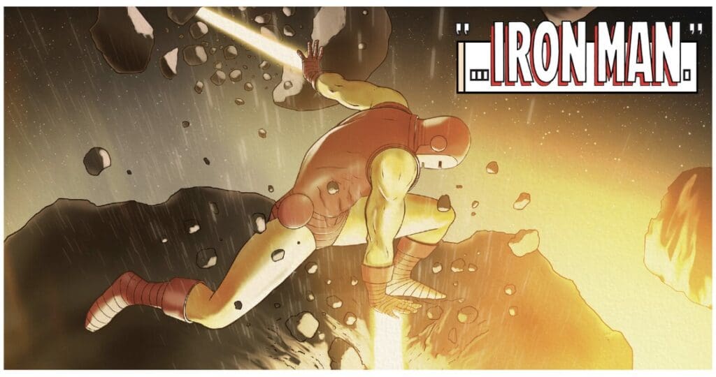 The full power of Iron Man on display as he blasts apart an asteroid that is hurtling towards Earth!