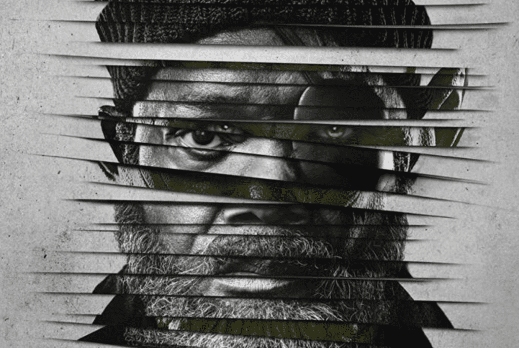 A Character Poster in Black and White for a Movie