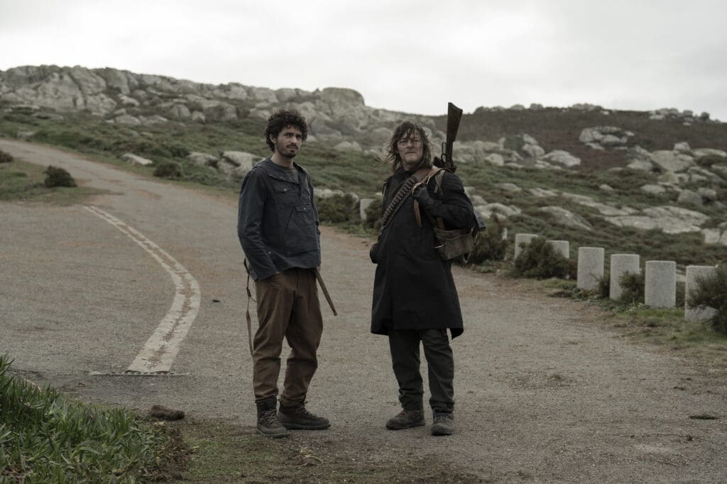 Norman Reedus as Daryl Dixon, Hugo Arbués as Roberto - The Walking Dead: Daryl Dixon _ Season 3, Episode 3 - Photo Credit: Carla Oset/AMC.