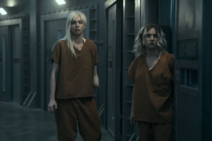 Maddie Phillips (Cate Dunlap), Lizze Broadway (Emma Meyer). Photo Credit: Jasper Savage/Prime; Copyright: Amazon Content Services LLC