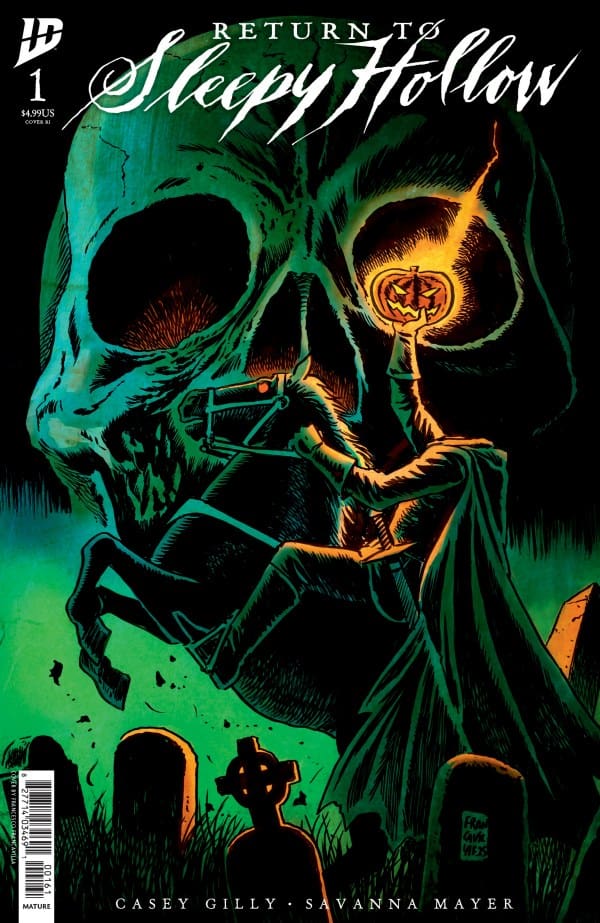 Return to Sleepy Hollow #1 Variant Cover. Image by IDW Publishing. Artist: Francesco Francavilla.