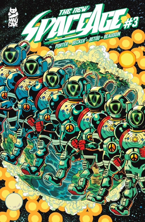 Comic book cover for The New Space Age #3 from Mad Cave Studios.