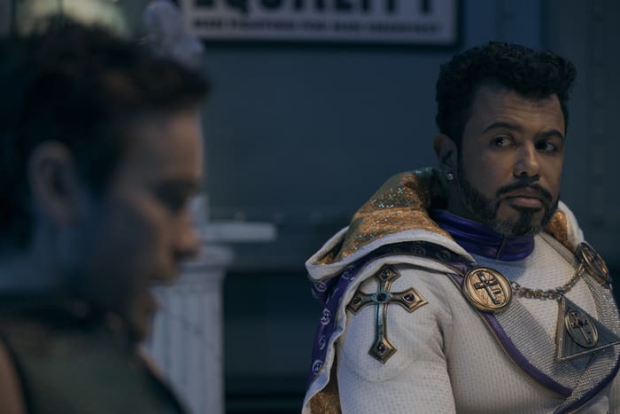 Daveed Diggs as O-Father in 'The Boys' Season 5. Photo Credit: Darren Goldstein/Prime Video Copyright: © Amazon Content Services LLC