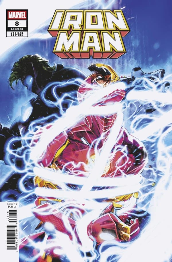 Variant Cover of Iron Man #8 by artist Dev Pramanik from Marvel Comics.