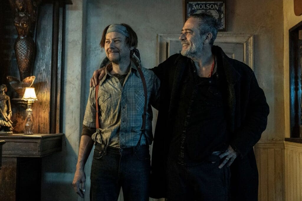 Jimmi Simpson as Dillard & Jeffrey Dean Morgan as Negan in 'The Walking Dead: Dead City' Season 3. Image courtesy of Robert Clark/AMC.
