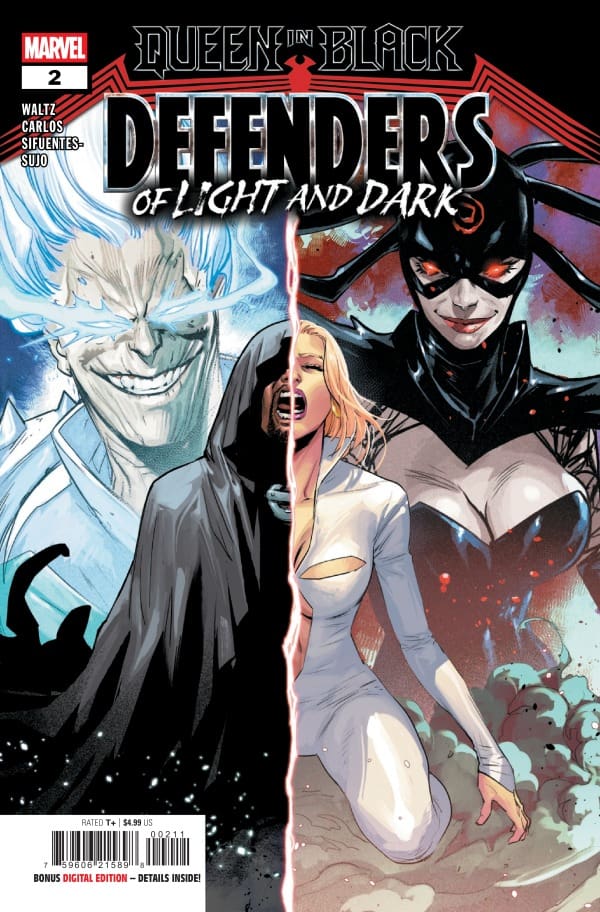 Queen In Black: Defenders of Light and Dark #2 cover by Matteo Lolli and Rain Beredo. Image from Marvel Comics