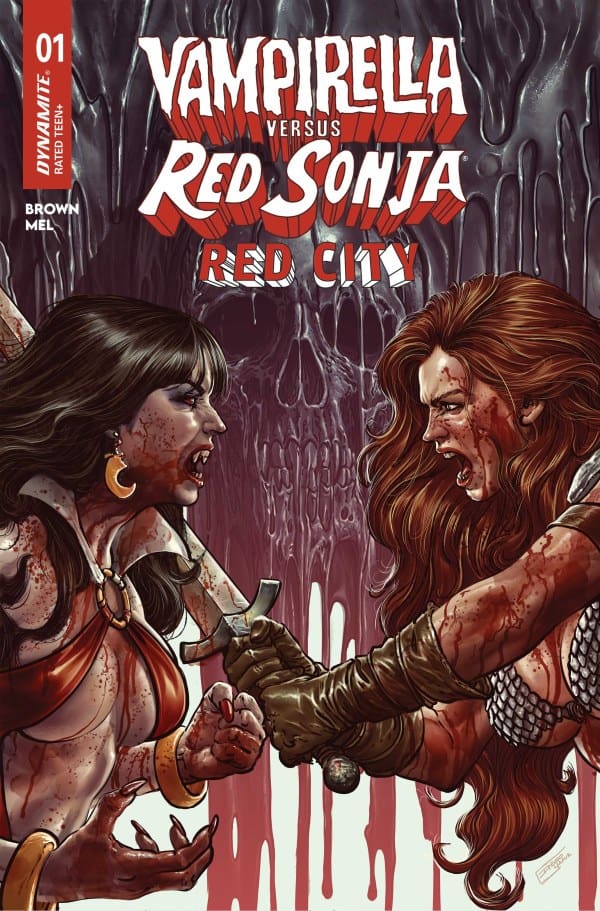 Cover for Vampirella versus Red Sonja from Dynamite Entertainement.