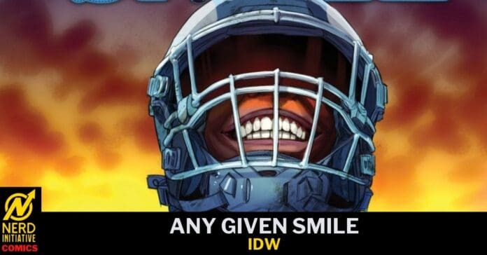 Man wearing a football helmet smiling